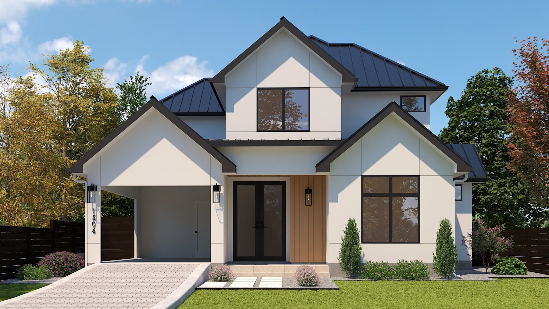 1506 Alguno Rd — Front Elevation Rendering
